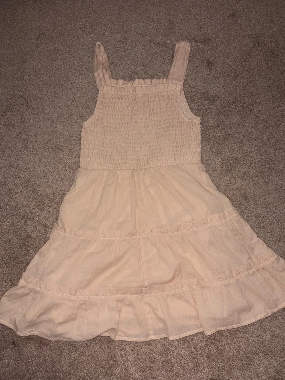 Target Cream Smocked Tiered Sundress